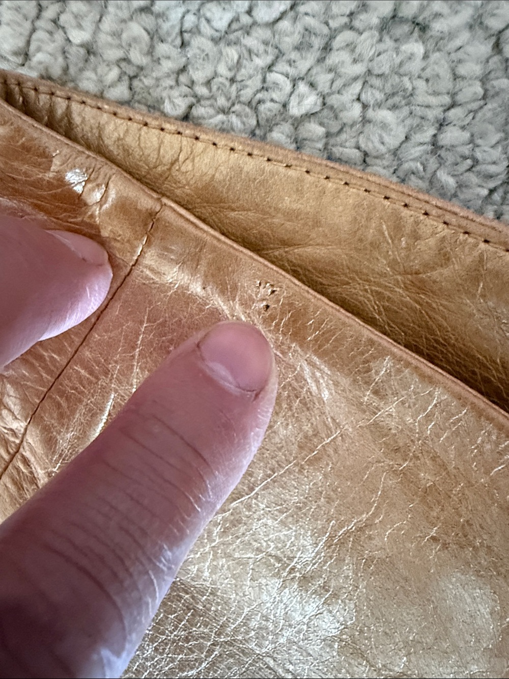 Banana Republic Vintage Gold Genuine Leather Pants Lined Split Leg | Size 6 - Picture 9 of 13